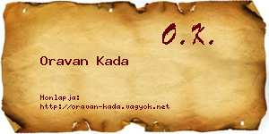 Oravan Kada névjegykártya